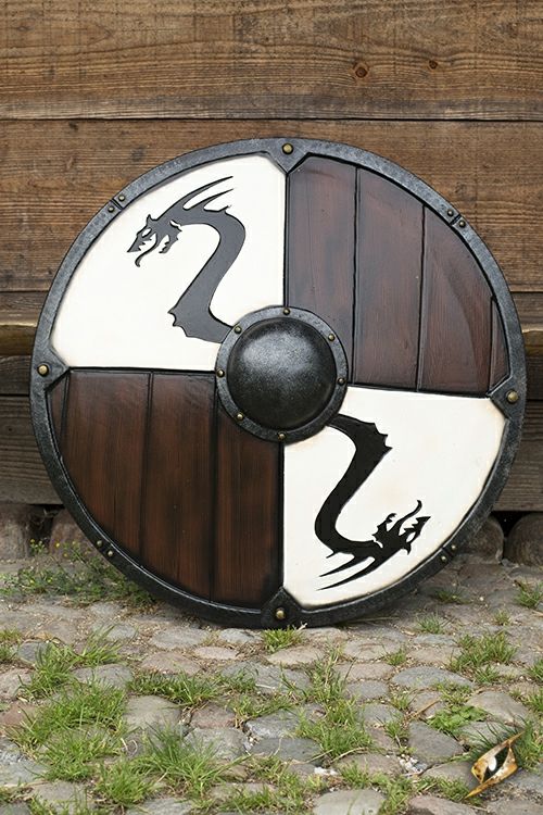 Escudo Viking Dragon – Blanco – 80cm – Mortis Draco