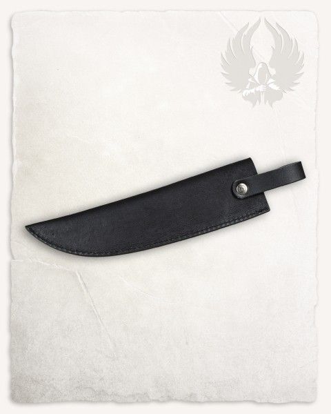 Funda cuero artesanal para 7 cuchillos de cocina, color negro