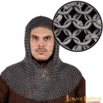 Cofia De Malla Medieval Mythrojan Con Bordes De Latón Macizo – L