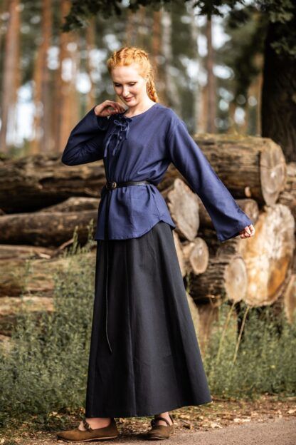 Blusa medieval "Tilda" - Azul - Imagen 2