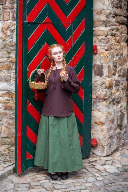 Blusa medieval "Tilda" - Marrón - Imagen 2
