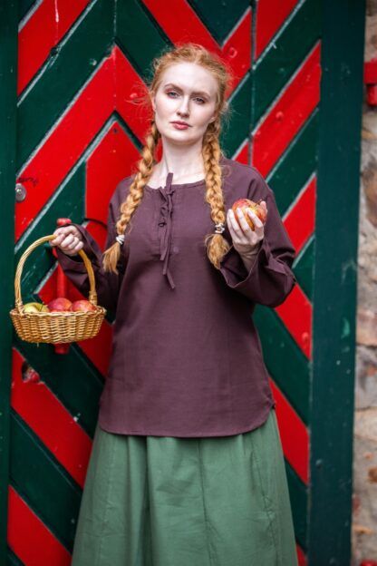 Blusa medieval "Tilda" - Marrón - Imagen 3