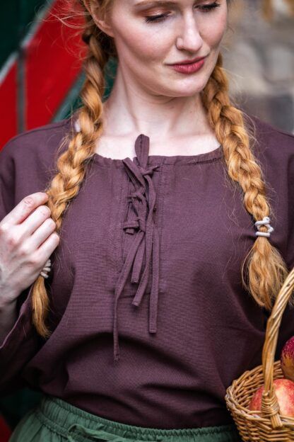 Blusa medieval "Tilda" - Marrón - Imagen 7