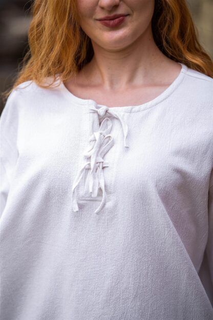 Blusa medieval "Tilda" - Blanco - Imagen 4