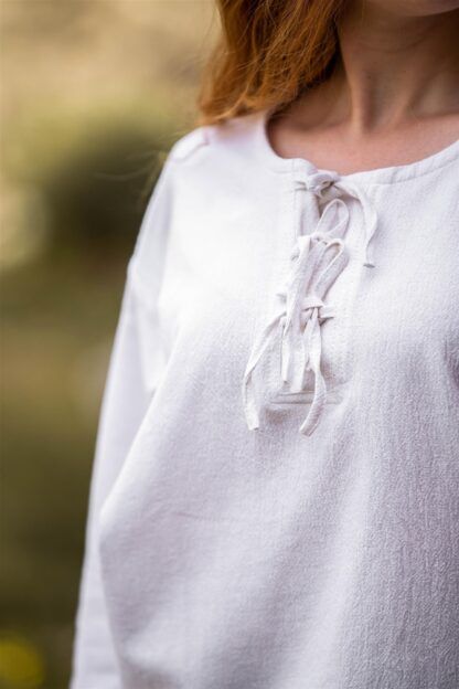 Blusa medieval "Tilda" - Blanco - Imagen 3