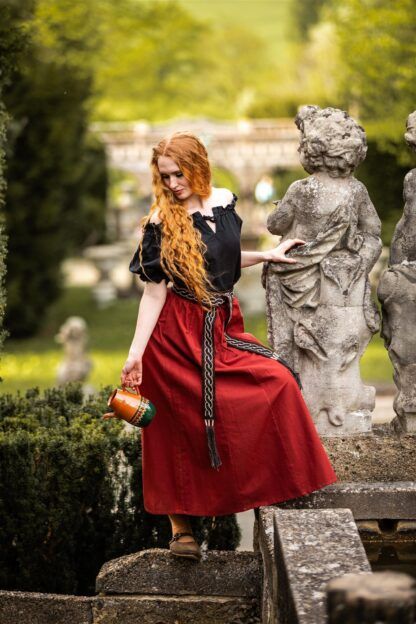 Blusa medieval de manga corta "Verena" - Negro - Imagen 6