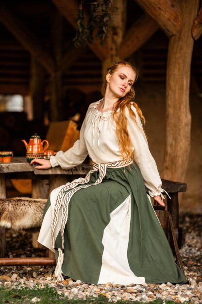 Blusa medieval "Edith" - Natural - Imagen 3