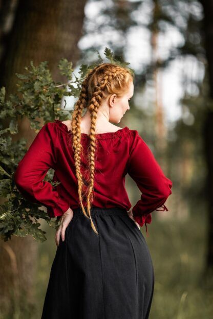 Blusa medieval "Edith" - Rojo - Imagen 7