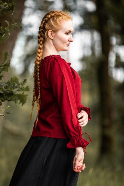 Blusa medieval "Edith" - Rojo - Imagen 5