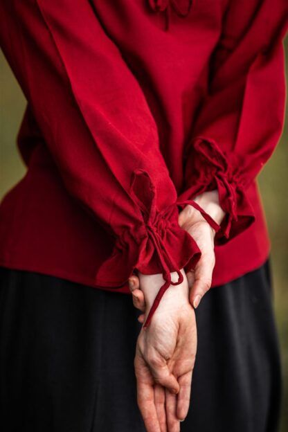 Blusa medieval "Edith" - Rojo - Imagen 3