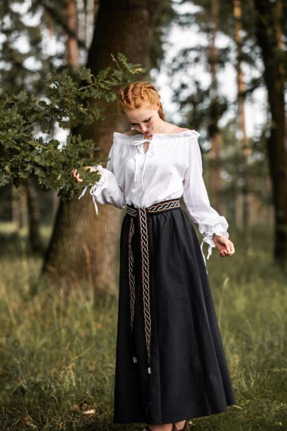 Blusa medieval "Edith" - Blanco - Imagen 2