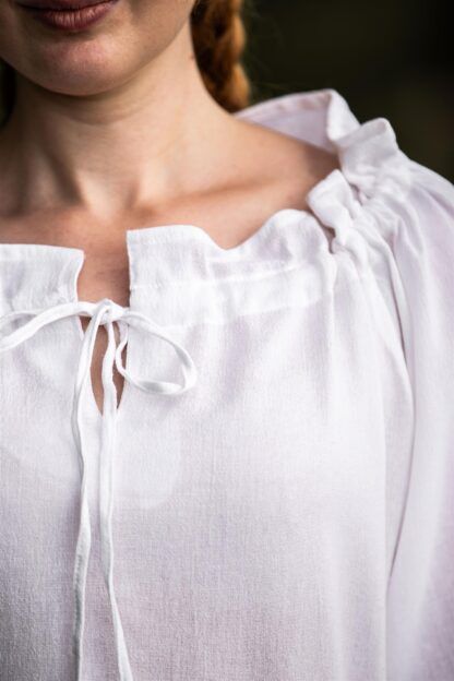 Blusa medieval "Edith" - Blanco - Imagen 4