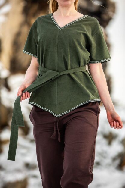 Blusa medieval "Matilda" - Verde - Imagen 2