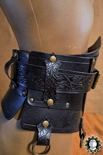 Corset de cuero Senua - Negro - Imagen 4