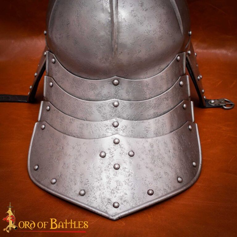 Casco medieval de acero con forro de calibre 16 - Imagen 9