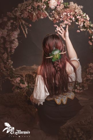 Pasador de cuero para el pelo Primavera