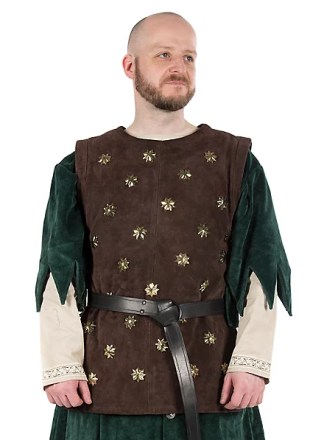 Jubón de cuero Victor - Marrón