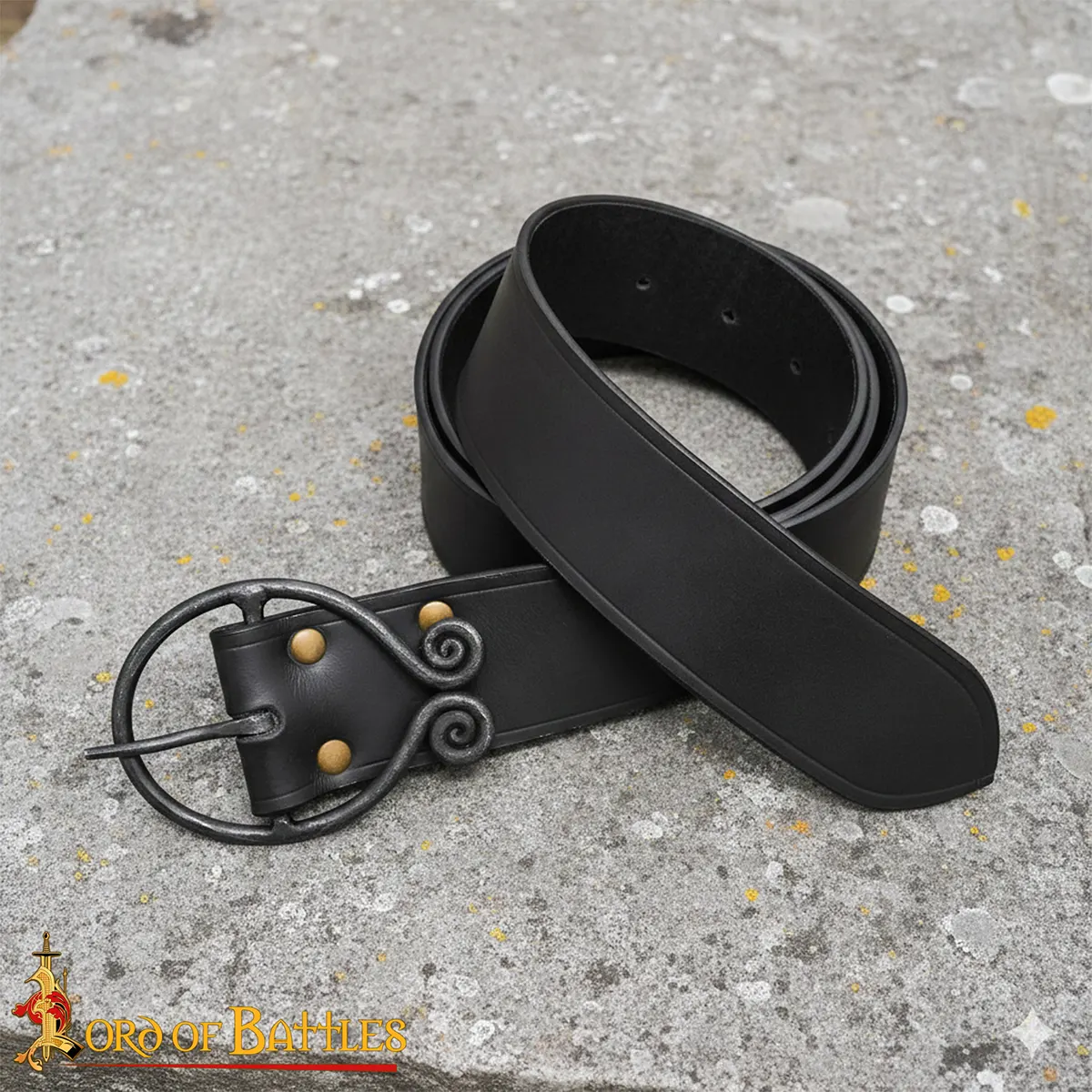 Cinturon de cuero hebilla negra MEW - Negro - Imagen 2
